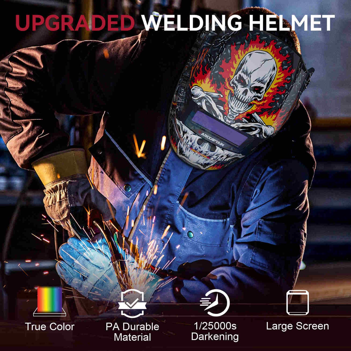 ClearLite X100 Best Auto Darkening Welding Hood Skull Knight