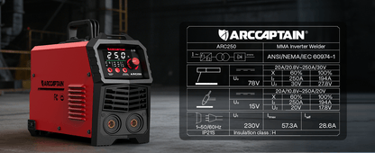 Arccaptain ARC250 250A 230V Professional Stick Welder