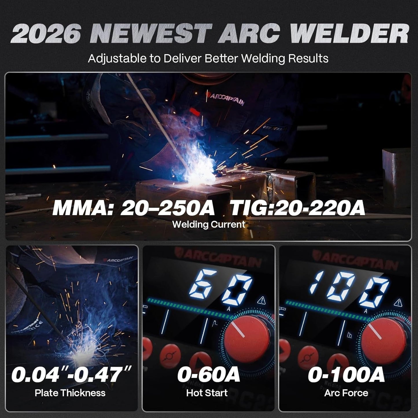 Arccaptain ARC250 250A 230V Professional Stick Welder