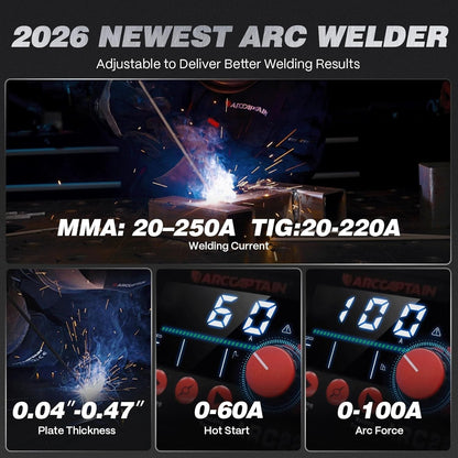 Arccaptain ARC250 250A 230V Professional Stick Welder