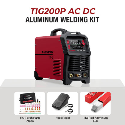 Arccaptain TIG200P AC DC Multi Process Pulse TIG Aluminum Welder