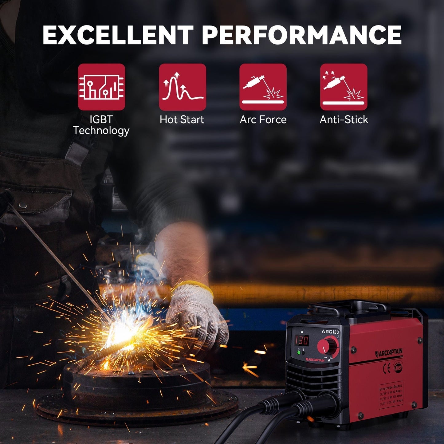 Arccaptain ARC130 110V  Portable Mini Beginner Stick Welder