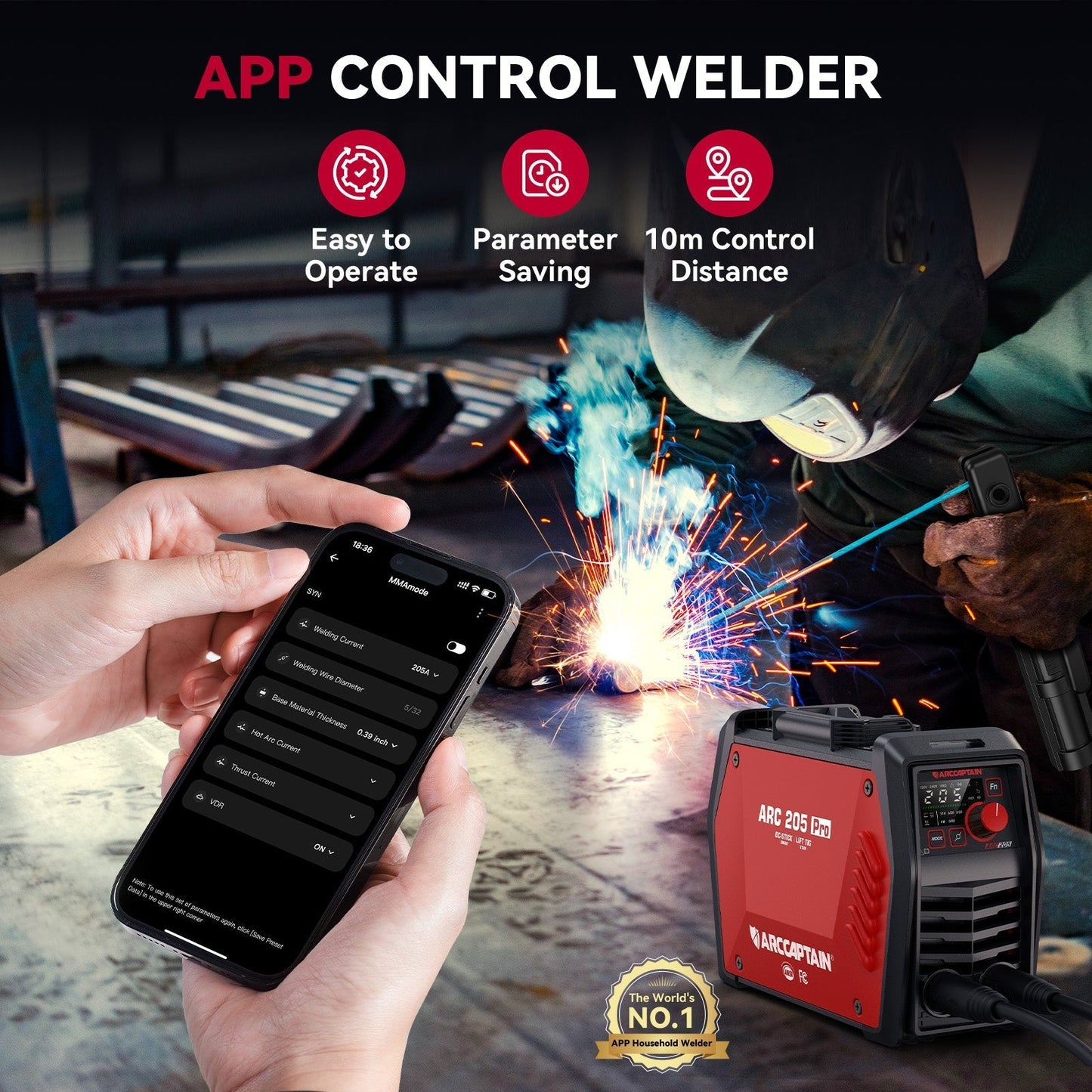 Arccaptain ARC205 Pro Dual Voltage SYN Stick Welder