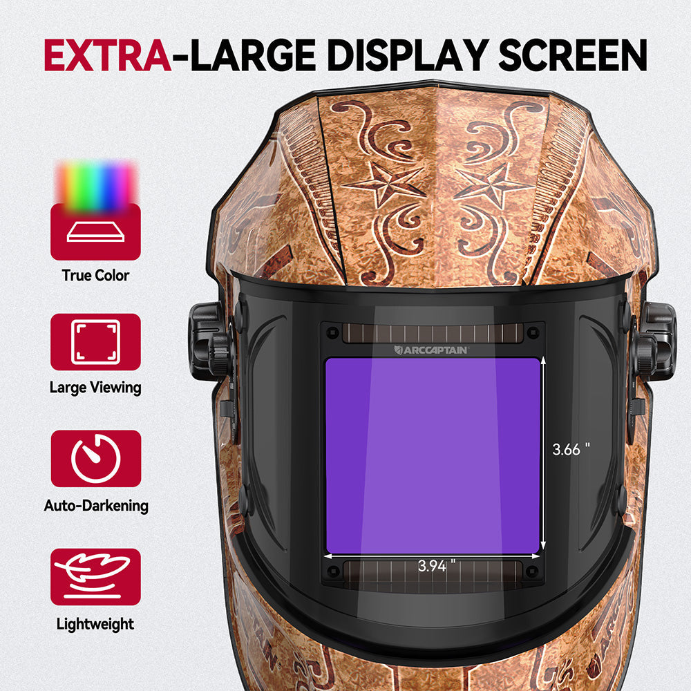 EXSpace X200 Auto Dim Welding Hood Wood Etched