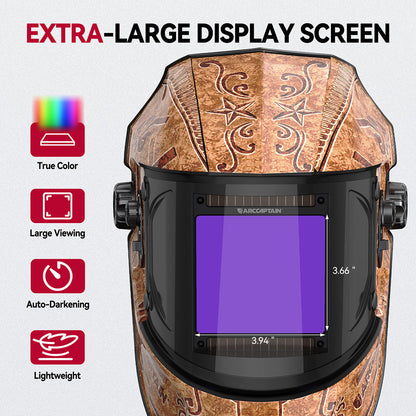 EXSpace X200 Auto Dim Welding Hood Wood Etched