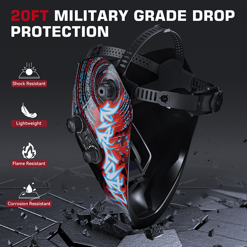 VisionMax X200 Large Viewing Screen Welding Mask Bloodshed Design