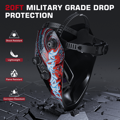 VisionMax X200 Large Viewing Screen Welding Mask Bloodshed Design