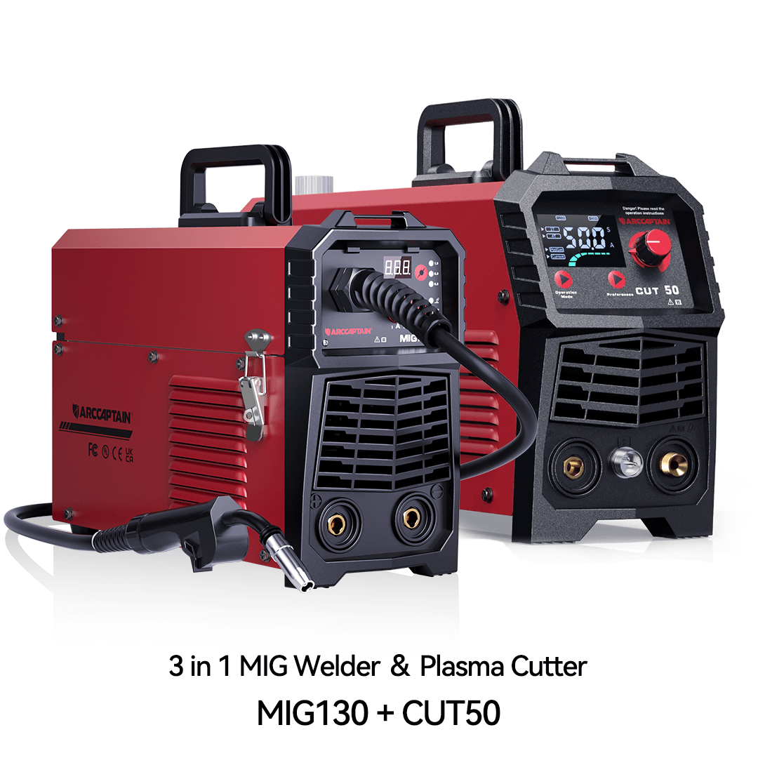 Arccaptain MIG130 Best 3 in 1 110V Portable No Gas Flux Core Welder