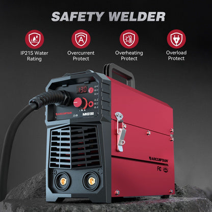 Arccaptain MIG130 Best 3 in 1 110V Portable No Gas Flux Core Welder