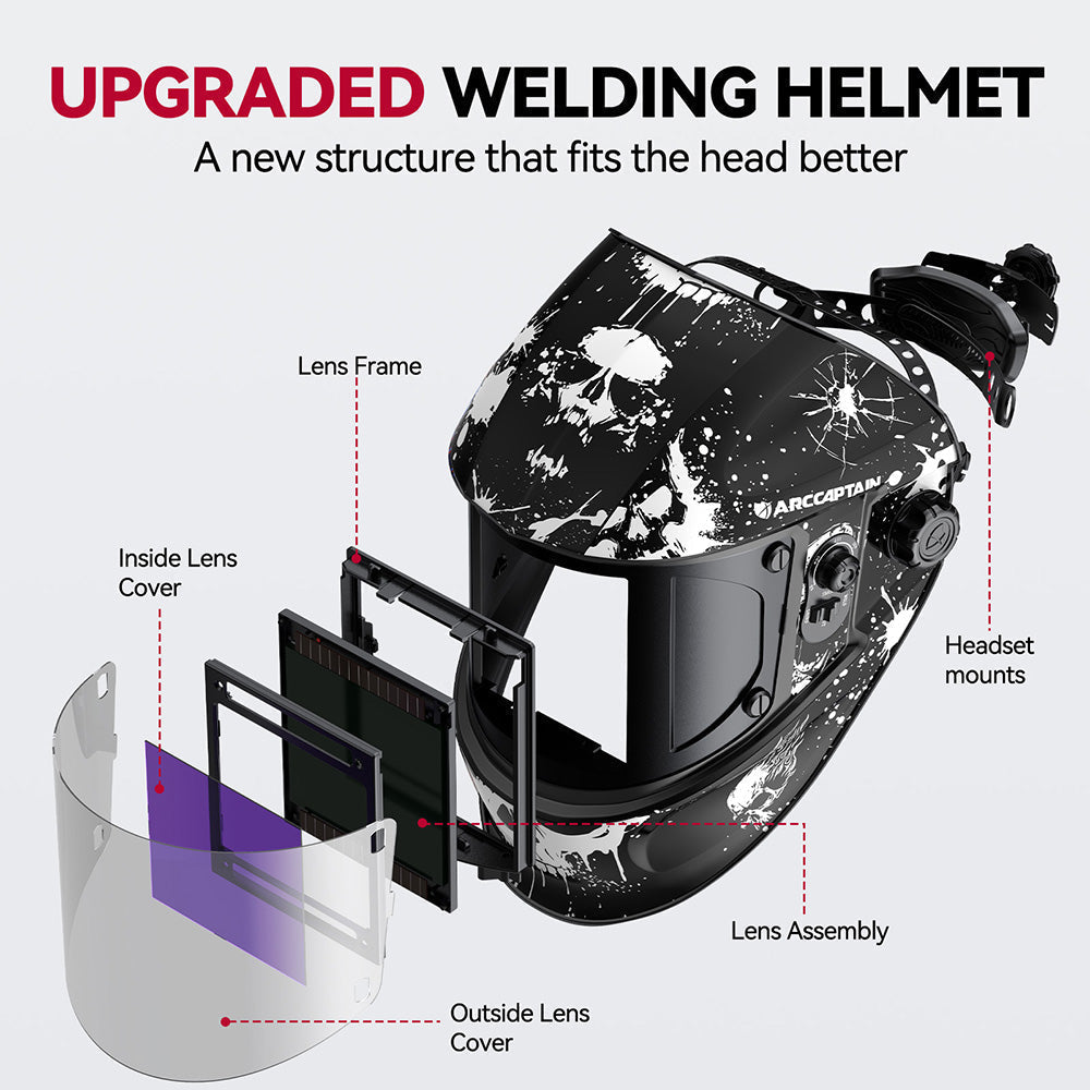 EXSpace X200 Large Viewing Screen Welding Hood Ink Splash