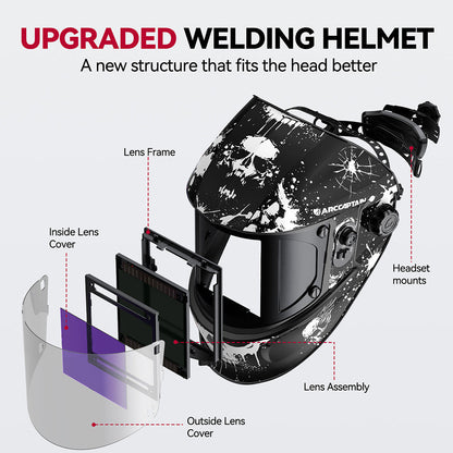 EXSpace X200 Large Viewing Screen Welding Hood Ink Splash