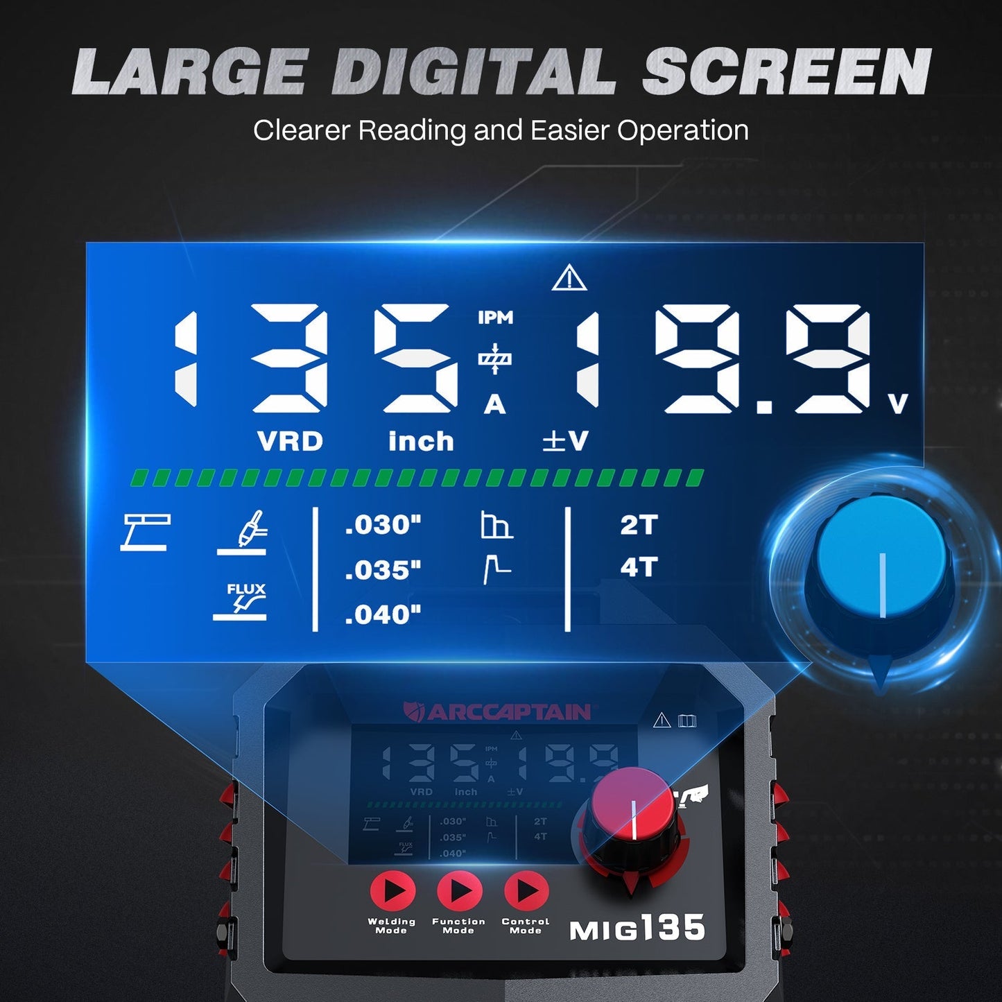 Arccaptain MIG135 Three in One 110V Gasless MIG Welder