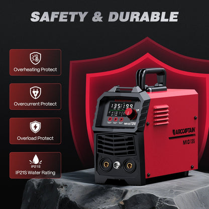Arccaptain MIG135 Three in One 110V Gasless MIG Welder