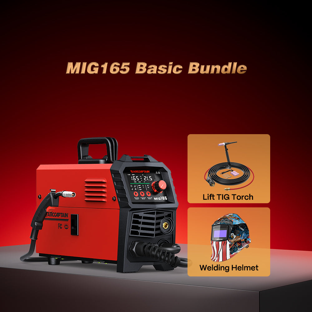 Arccaptain MIG165 Portable MIG Welder Machine For Beginners