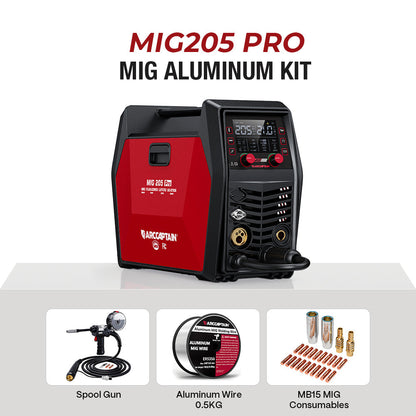 Arccaptain MIG205 Pro Gas MIG Welder Stainless Steel Multi Process Machine