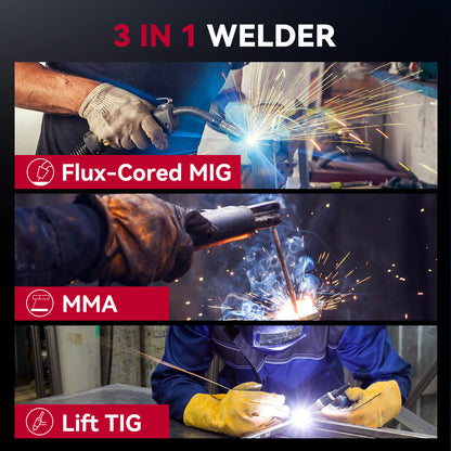 Arccaptain MIG145 Pro Portable 3 in 1 Flux Core Welder