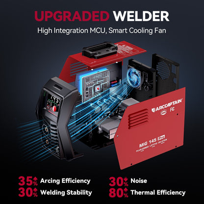 Arccaptain MIG145 Pro Portable 3 in 1 Flux Core Welder
