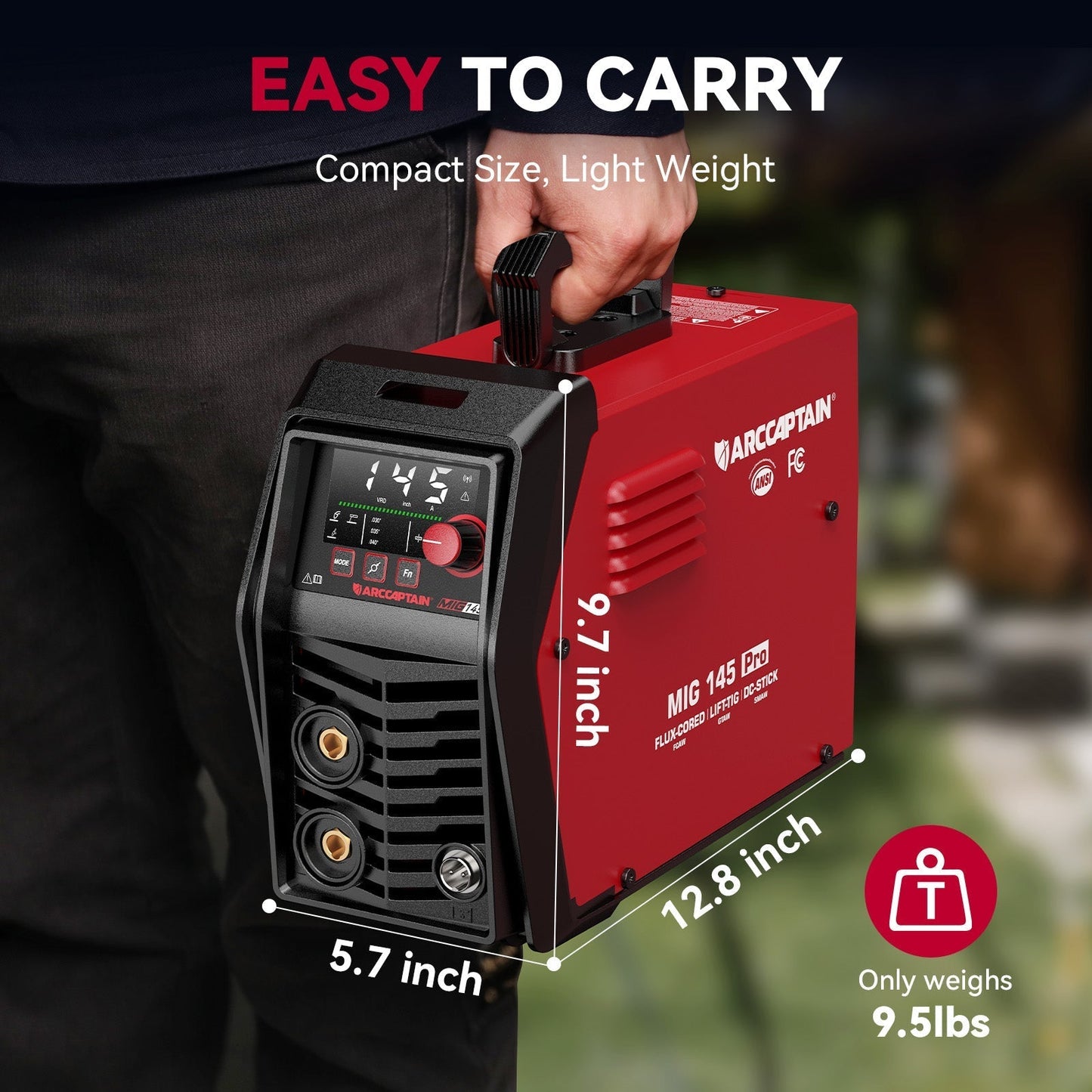 Arccaptain MIG145 Pro Portable 3 in 1 Flux Core Welder