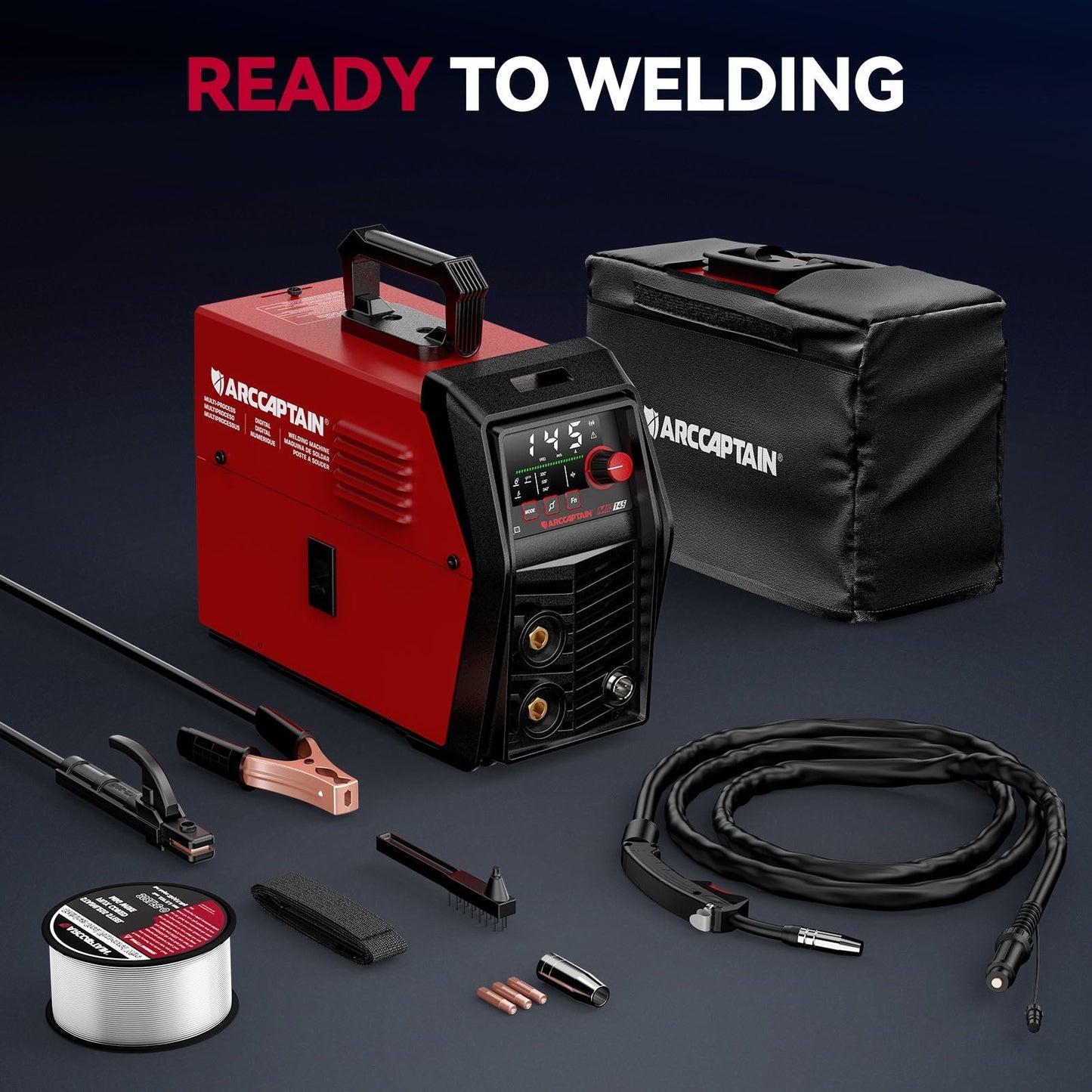 Arccaptain MIG145 Pro Portable 3 in 1 Flux Core Welder