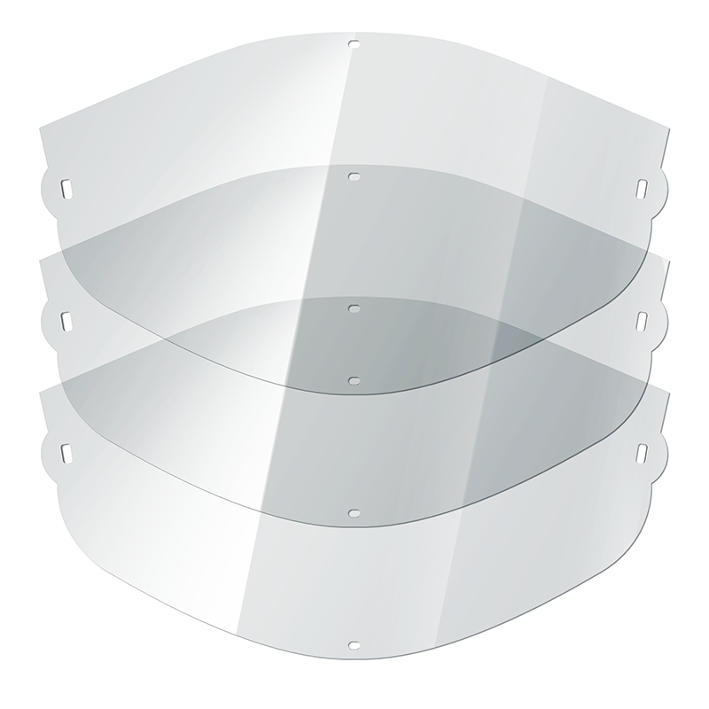 3 PCS Replacement Outer Lens Set For Clear Full Face Shield