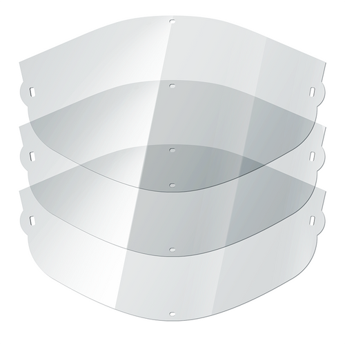 3 PCS Replacement Outer Lens Set For Clear Full Face Shield