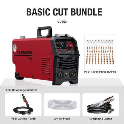 Arccaptain CUT50 HF Start Portable Plasma Cutter 220/110v