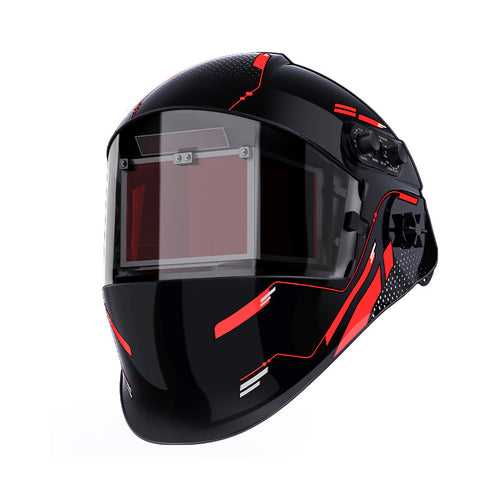 Hyperview X400 Super Large View with Side View Welding Helmet Black and Red