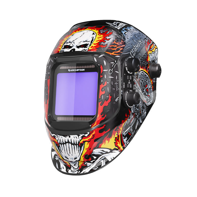 VisionMax X200 Large Viewing Screen Welding Headgear Skull Knight