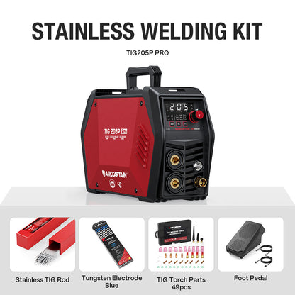Arccaptain iControl TIG205P Pro DC Pulse TIG Welder