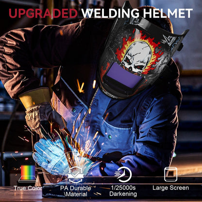 VisionMax X200 Large Viewing Screen Welding Headgear Skull Knight