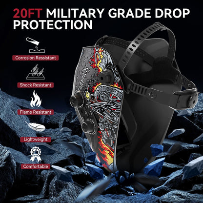 VisionMax X200 Large Viewing Screen Welding Headgear Skull Knight