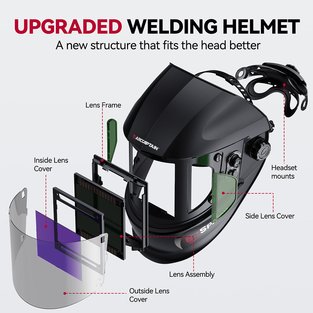EXSpace X300 True Color Welding Hood Black Gloss Coating
