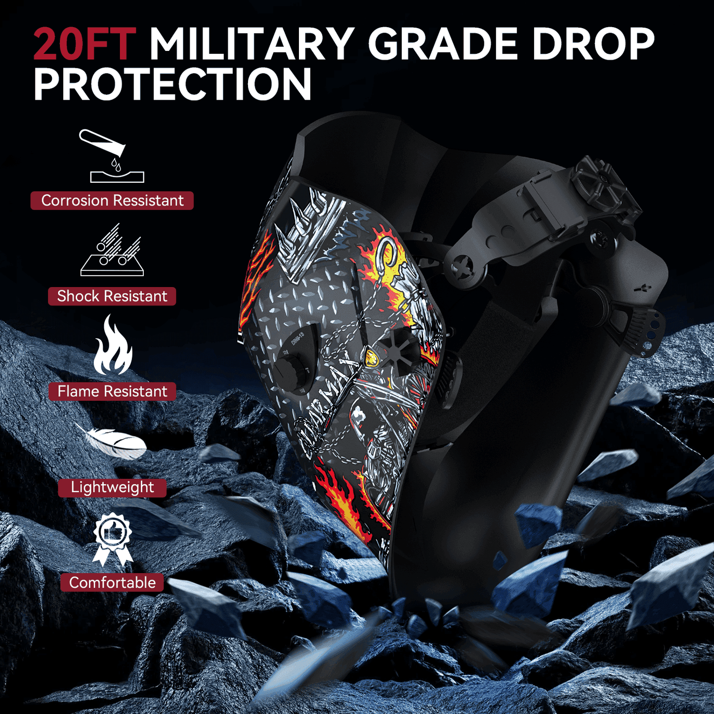 ClearLite X100 Best Auto Darkening Welding Hood Skull Knight