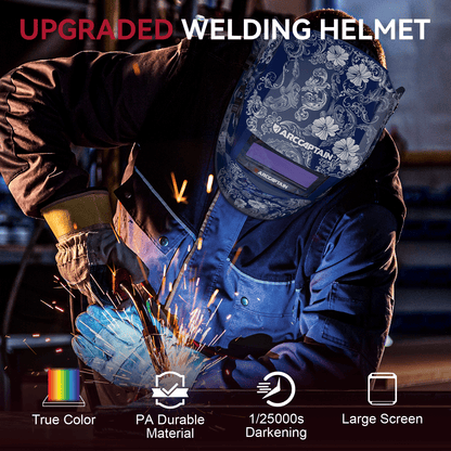 ClearLite X100 Auto Darkening Lens Welding Helmet Blue and White Porcelain