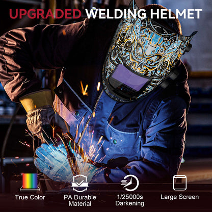 VisionMax X200 3.94"X3.66" Large View Welding Helmet Skeleton Technology