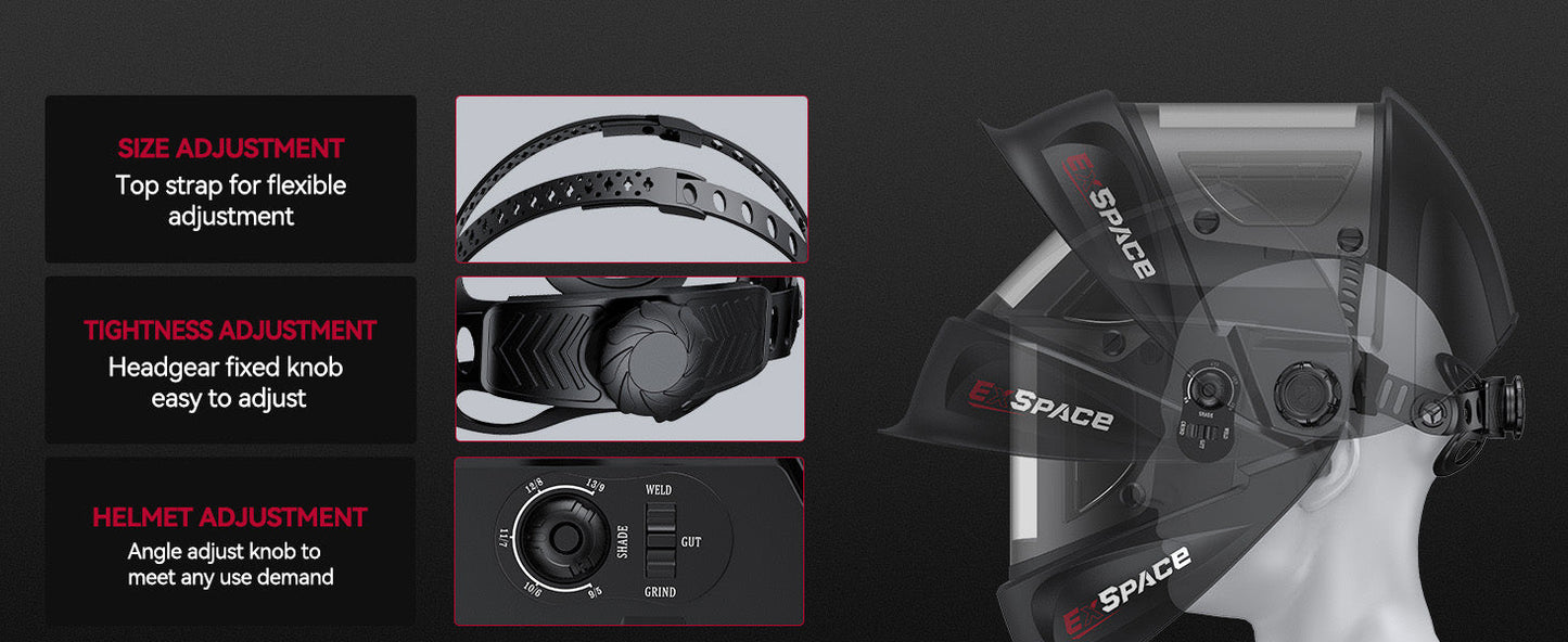EXSpace X300 True Color Welding Hood Black Gloss Coating