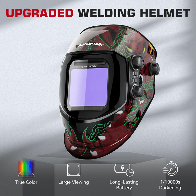 VisionMax X200 Lightweight Large Screen Welding Hood Wolf Design