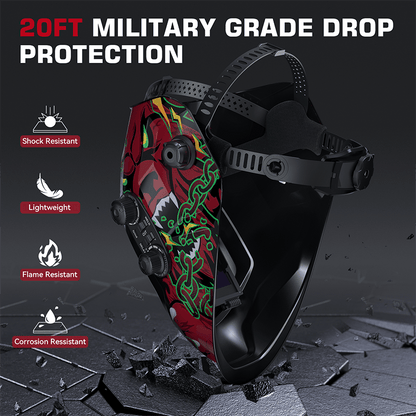VisionMax X200 Lightweight Large Screen Welding Hood Wolf Design