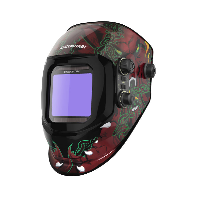 VisionMax X200 Lightweight Large Screen Welding Hood Wolf Design
