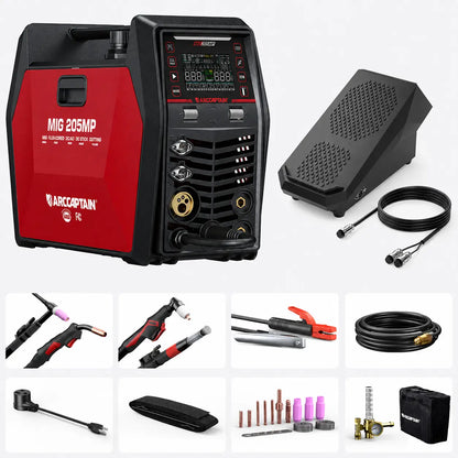 Arccaptain MIG205MP All-in-One Pulse MIG Welder and Cutter Combo