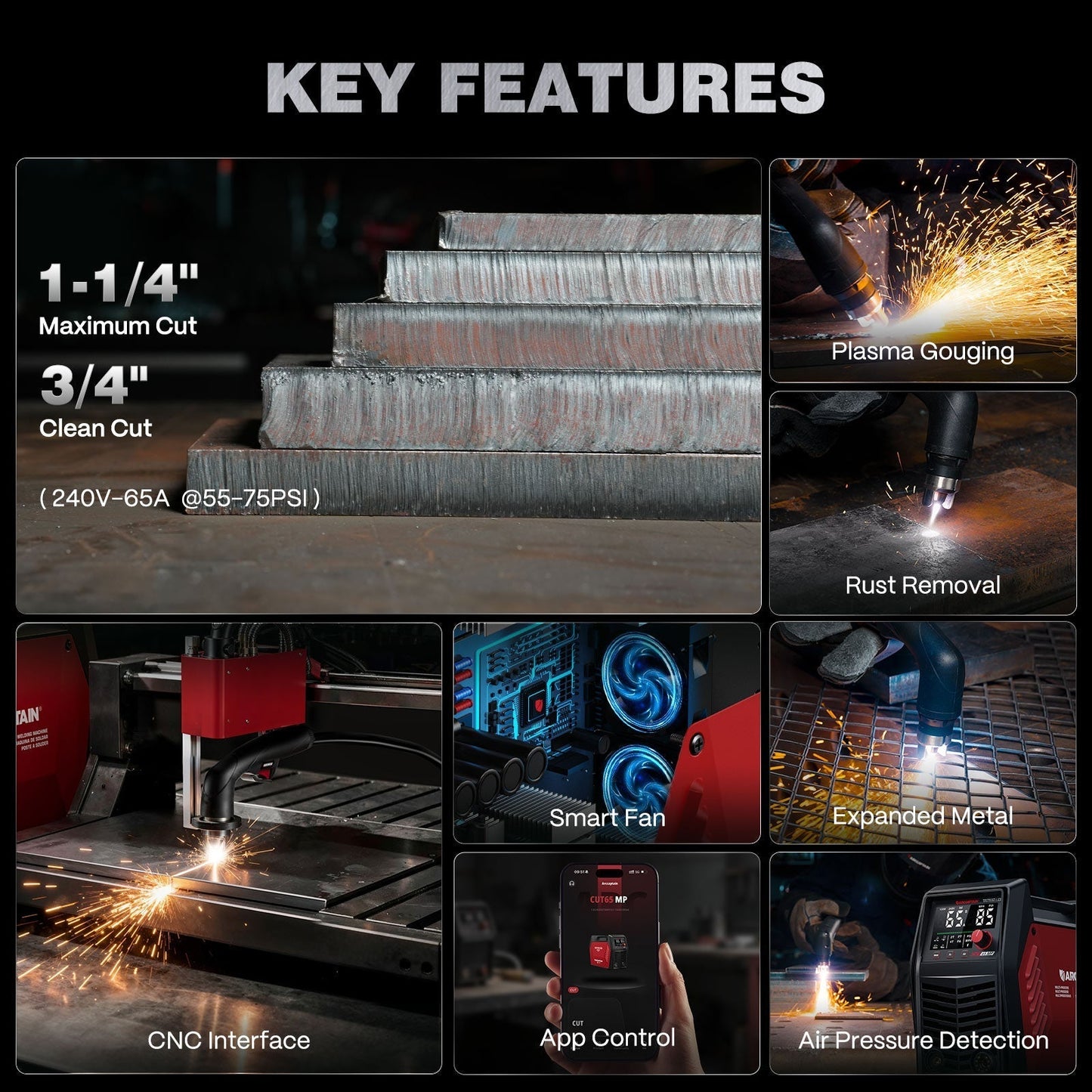Arccaptain CUT65MP NON-HF CNC Plasma Cutter