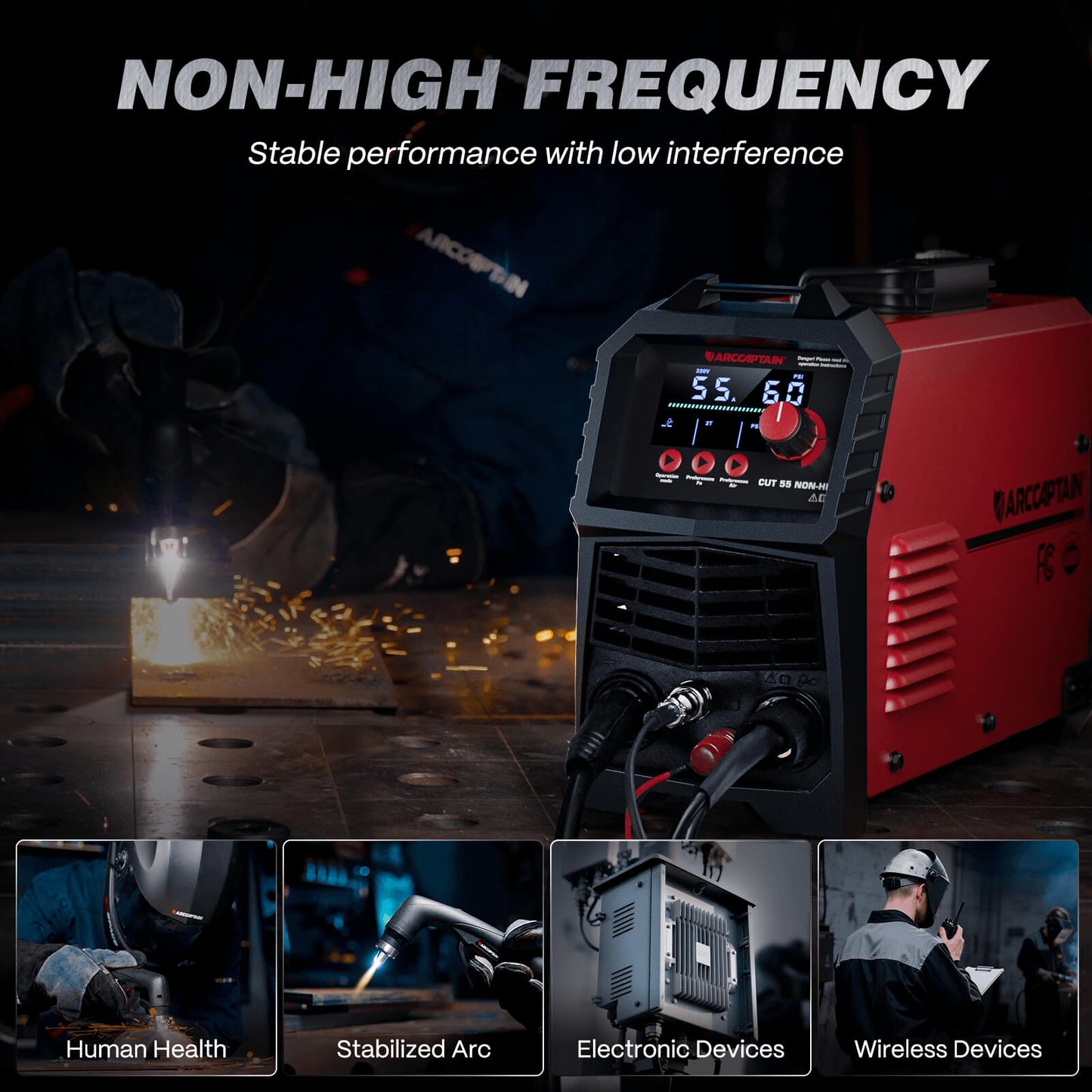 Arccaptain CUT55 NON-HF Plasma Cutter Dual Voltage