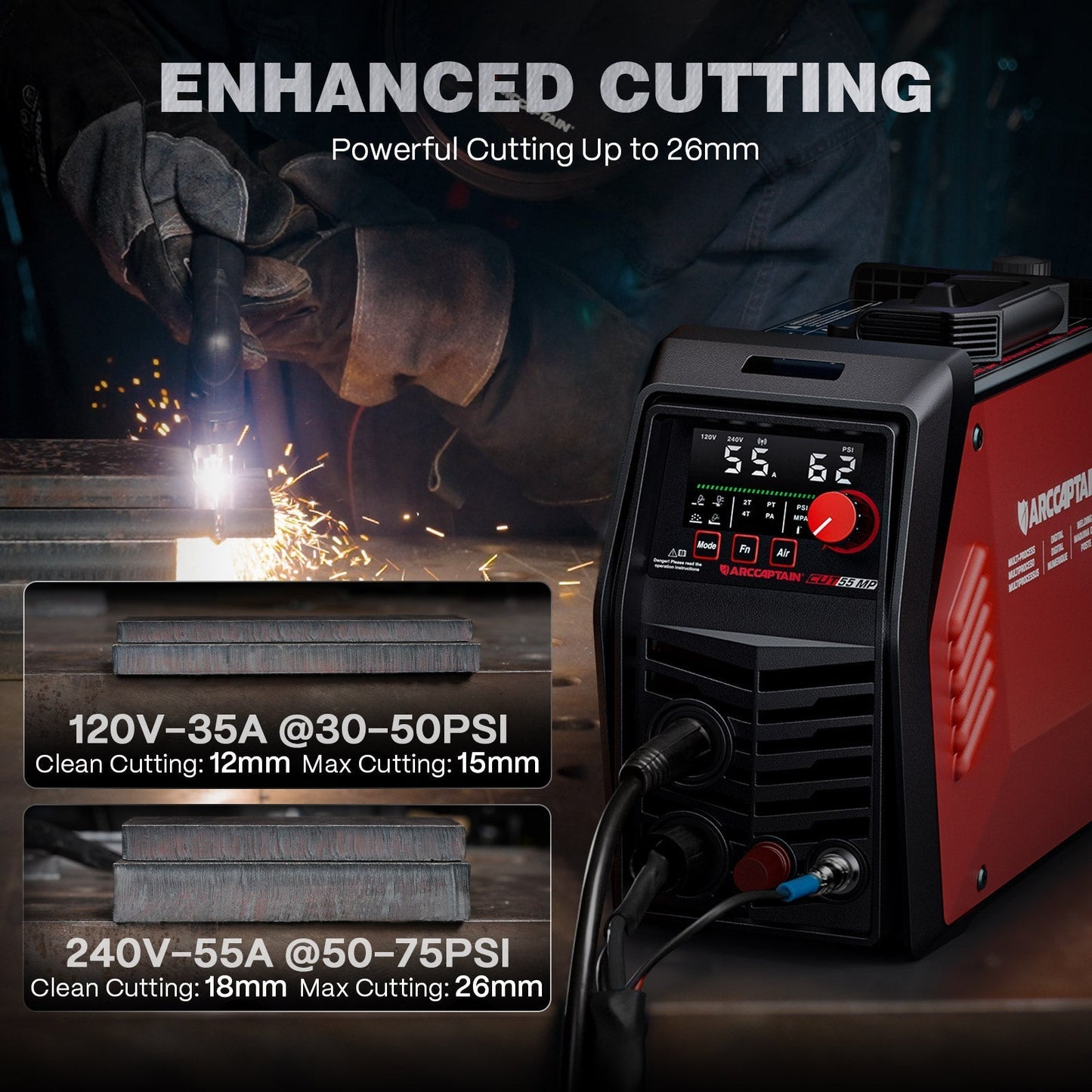 Arccaptain CUT55 MP Multi-Process Pilot Arc Plasma Cutter