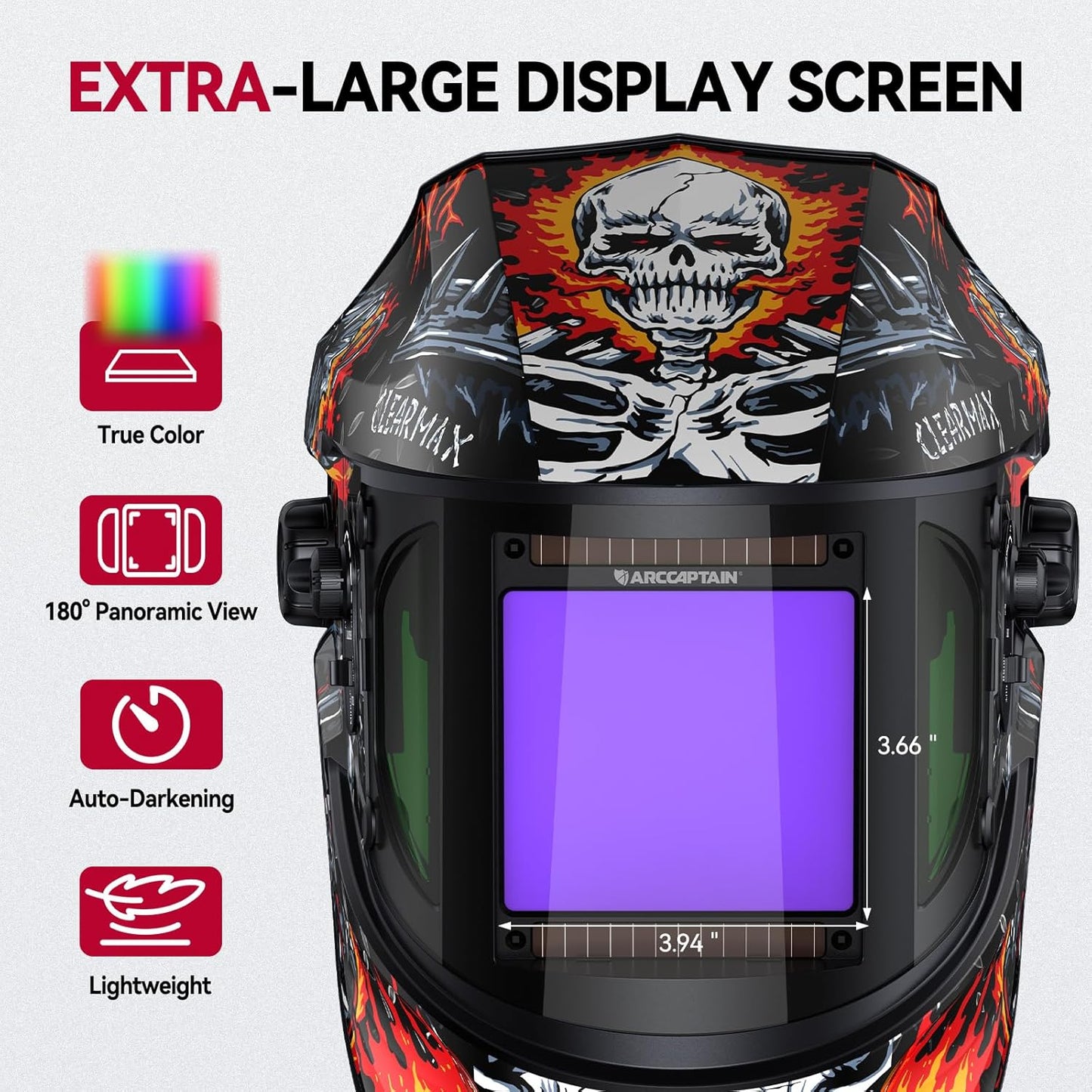 EXSpace X300 Super Large View 3.94" x 7.06" Welding Helmet with Side View