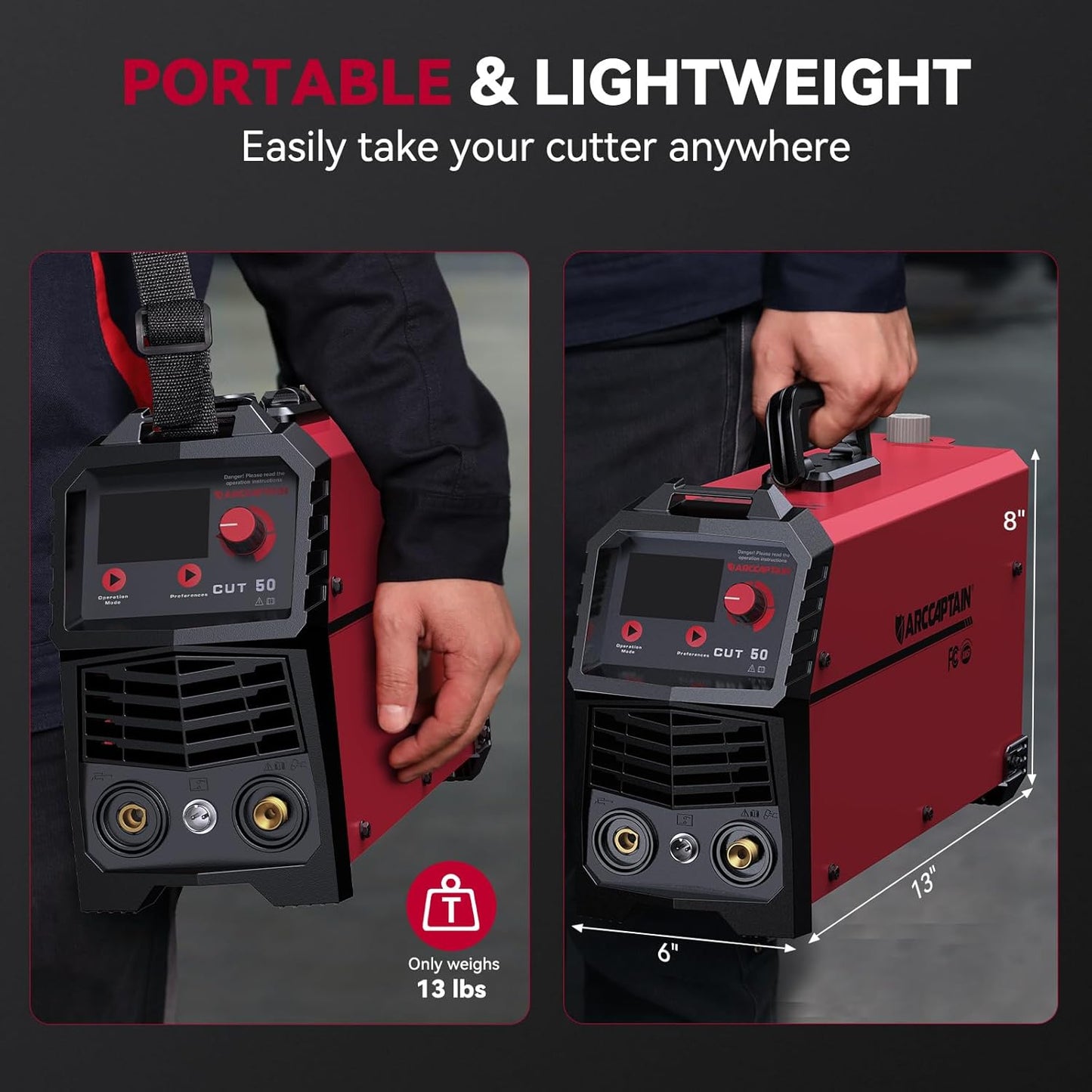 Arccaptain CUT50 HF Start Portable Plasma Cutter 220/110v