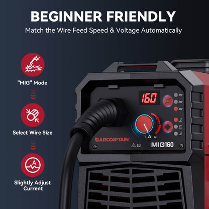 Arccaptain MIG160 4 in 1 Dual Voltage MIG Welder