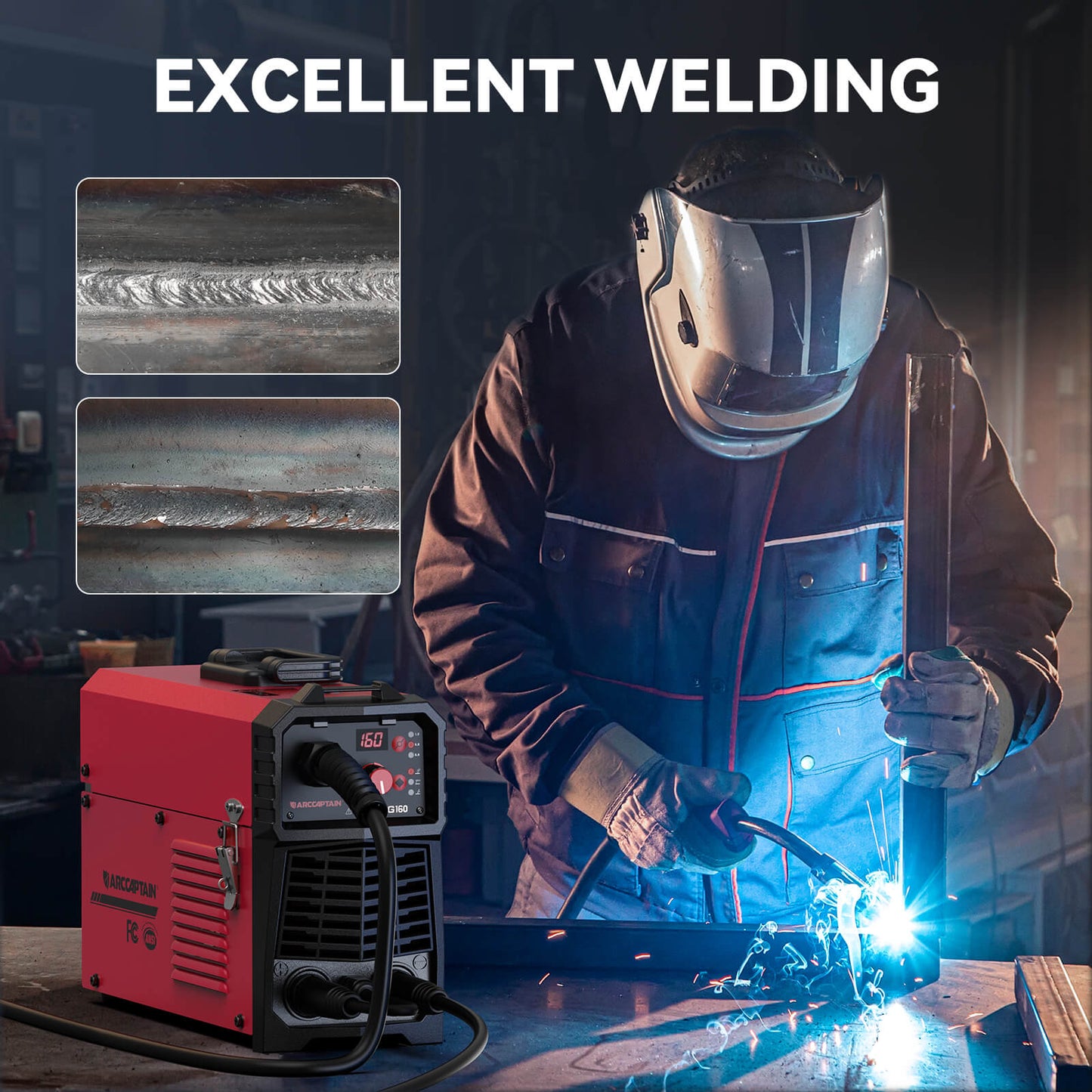 Arccaptain MIG160 4 in 1 Dual Voltage MIG Welder