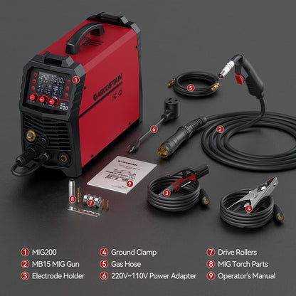 Arccaptain MIG200 Multi Process MIG Welder User-Friendly