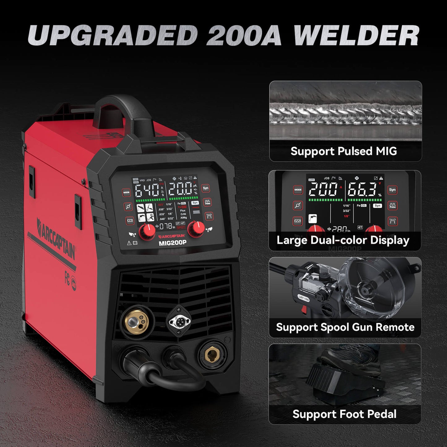 Arccaptain MIG200P Pulse MIG Welding Machine