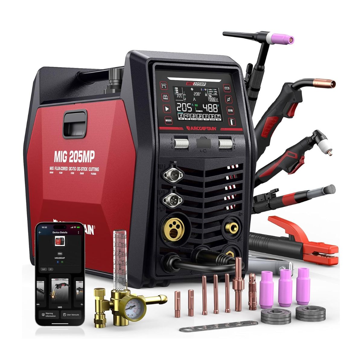 Arccaptain MIG205MP All-in-One Pulse MIG Welder and Cutter Combo